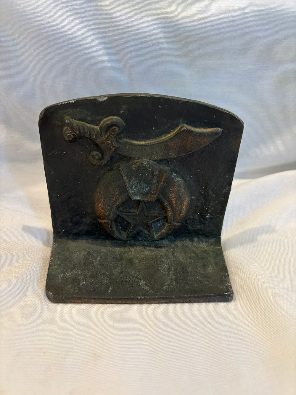 Vintage Cast Iron Shriners Masonic Bookend 1